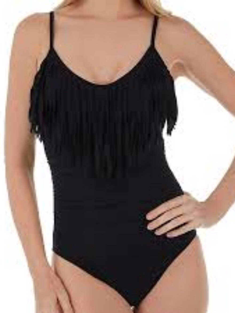 Magicsuit   Fringe Blaire One Piece, Black  Women Size 16 $162  NEW with Tags
